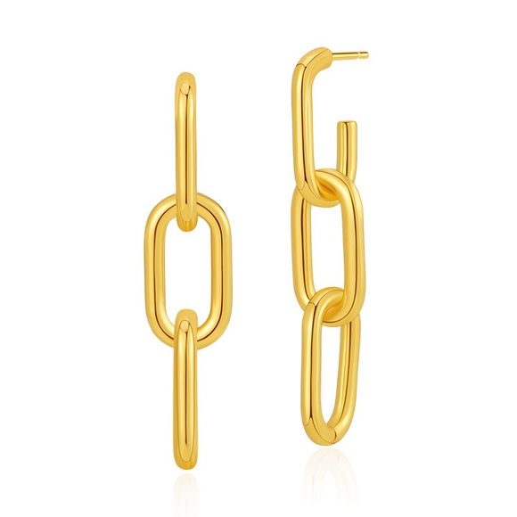 Gold link chains earrings - Picture 1 of 7